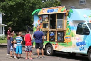Guests in line for Kona Ice